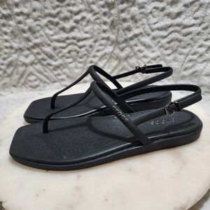 Crocs Women's Miami Thong Flip Sandals Sz 8 Black Beachy Vacation Resort